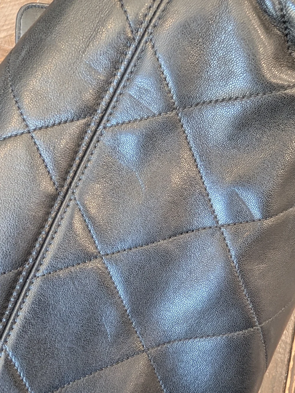 Chanel Vintage Quilted Lambskin Messenger Bag in Black with Gold Hardware
